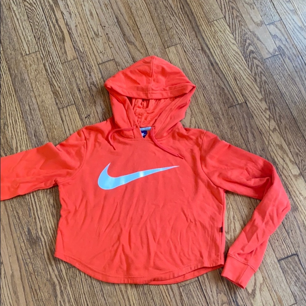 Nike Cropped Hoodie (Red, Size M)